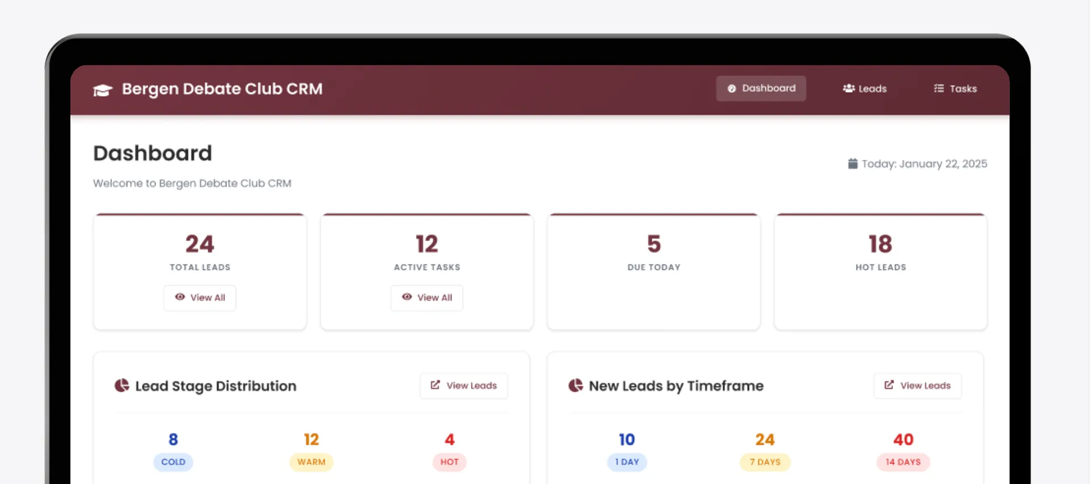 Building A Centralized CRM & Lead Management System for Bergen Debate Club