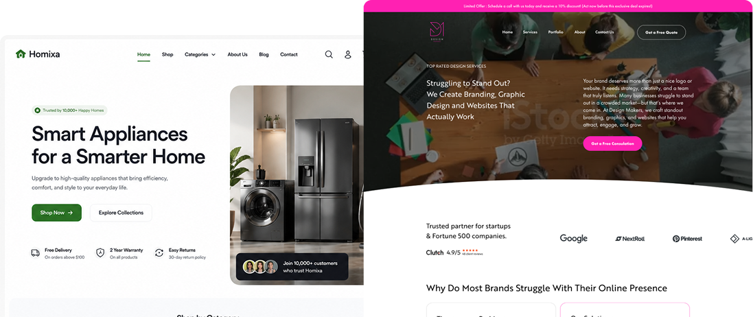 Landing pages